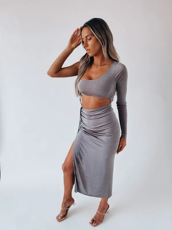 Pewter Cinch Midi Dress